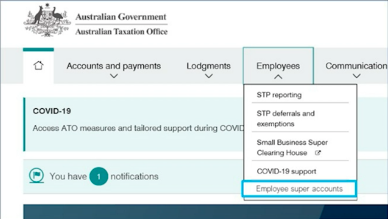 how to find stapled super in ATO