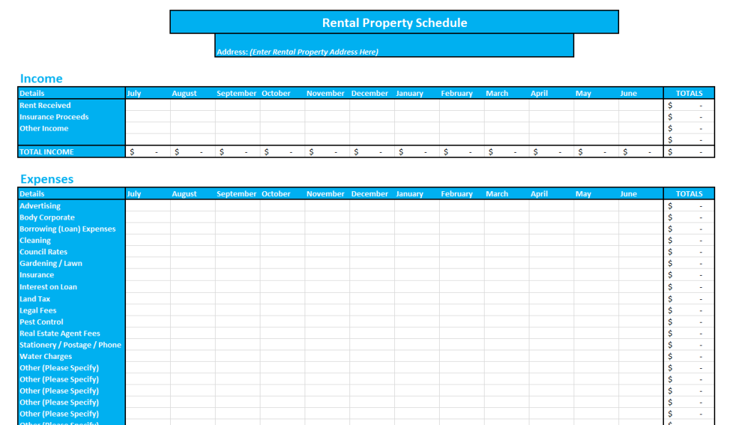 Rental Schedule screenshot Optimised Accounting Rental Schedule screenshot Optimised Accounting
